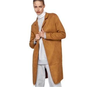 ZARA Faux Suede Camel Coat